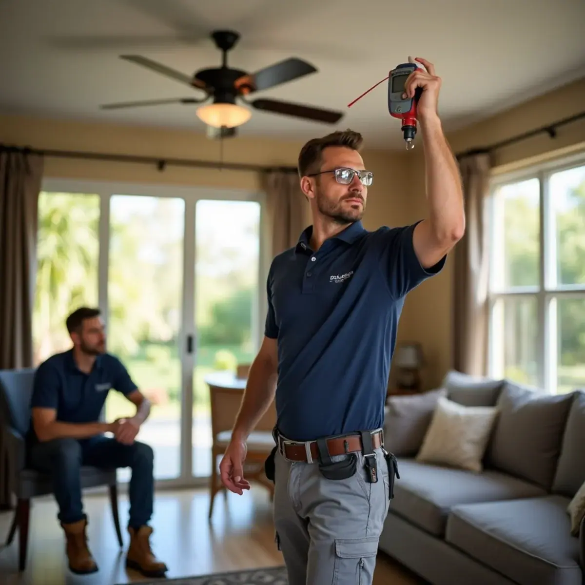 Technician measuring supply air temperature when an AC is not cooling in Venice, FL